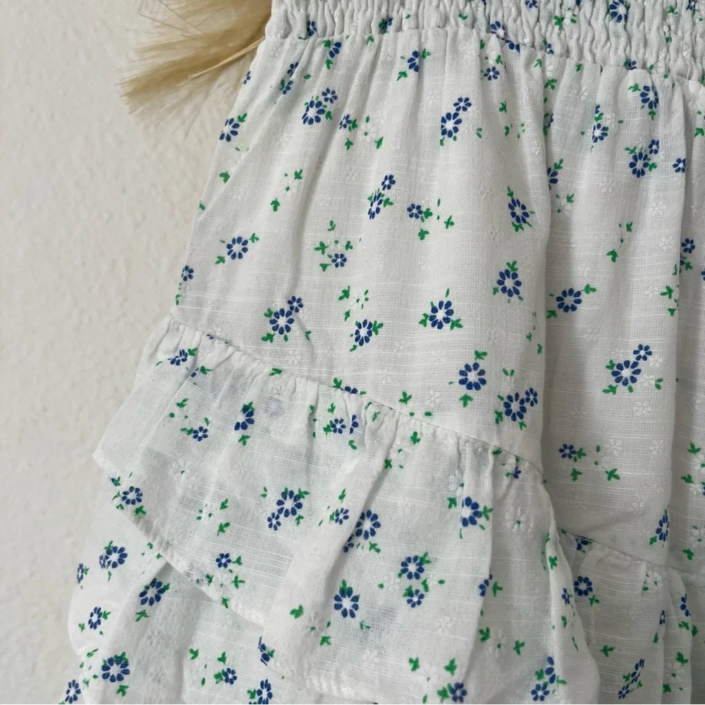 The Shirt By Rochelle Behrens Floral Smocked Mini Skirt